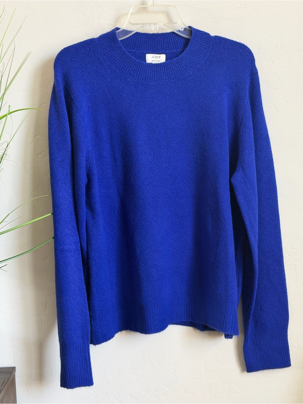 J.Crew Factory Extra Soft Sweater Cobalt Blue Crewneck Pullover Large NWT